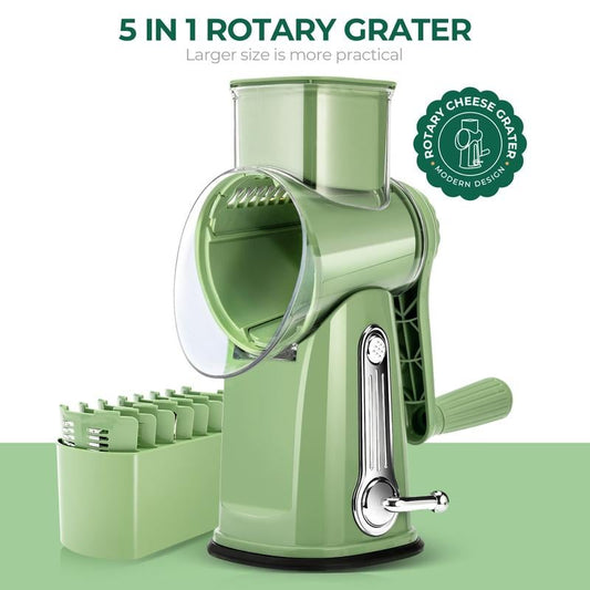 💥HURRY!⏰ 60%OFF TODAY ONLY & FREE SHIPPING🔥Ultimate Kitchen Ally💥Cheese Grater with Handle, Vegetable Food Shredder with 5 Well-designed Blades