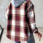 🍂Autumn Sales 49% OFF🔥Women's Plaid Button Down Fleece Lined Hooded Jackets Warm Coat