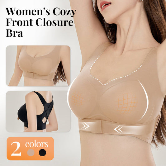 🎉Last Day Promotion 50% OFF🎉Women's Cozy Seamless Push Up Front Closure Bra🥰All-Day Support Without Wires