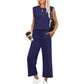 🔥Last Day Sale 50%OFF👚2025 New Women's  Sleeveless Top & Wide-Leg Pants 2-Piece Set