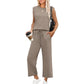 🔥Last Day Sale 50%OFF👚2025 New Women's  Sleeveless Top & Wide-Leg Pants 2-Piece Set
