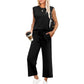 🔥Last Day Sale 50%OFF👚2025 New Women's  Sleeveless Top & Wide-Leg Pants 2-Piece Set