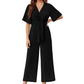 ⏰LAST HOT SALE 49% OFF!!💖Women's Elegant V-Neck Wide Leg Waist Tie Jumpsuit