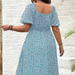 💃Summer Hot Sale-50% OFF💗Plus Size Split Floral Print Boho Maxi Dress