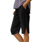 💗LAST DAY SALE 60% OFF⚡50K+ SOLD💕Women's Casual Solid Color Pocket Capri Pants