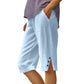 💗LAST DAY SALE 60% OFF⚡50K+ SOLD💕Women's Casual Solid Color Pocket Capri Pants