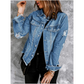 🍂Early Autumn Special Offer 50%OFF👔Women's Unique Raw Hem Long sleeves Denim Jackets