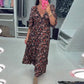 💃Time-limited Special 60%OFF⏰V-neck Printed Maxi Dress with 3/4 Sleeves🍁Let this Autumn be Filled with Your Elegance💗