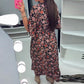 💃Time-limited Special 60%OFF⏰V-neck Printed Maxi Dress with 3/4 Sleeves🍁Let this Autumn be Filled with Your Elegance💗