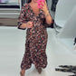 💃Time-limited Special 60%OFF⏰V-neck Printed Maxi Dress with 3/4 Sleeves🍁Let this Autumn be Filled with Your Elegance💗