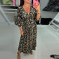 💃Time-limited Special 60%OFF⏰V-neck Printed Maxi Dress with 3/4 Sleeves🍁Let this Autumn be Filled with Your Elegance💗