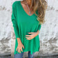 💖LAST DAY SPECIAL PRICE: ￡15.99!!💖Women's Cozy Knit Long Sleeve Tunic Top with Side Slits