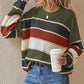 🍂Autumn Sale - 50% Off!💕Women's Loose Striped Long-Sleeve Sweater🍁Cozy up this autumn!