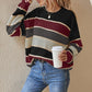🍂Autumn Sale - 50% Off!💕Women's Loose Striped Long-Sleeve Sweater🍁Cozy up this autumn!