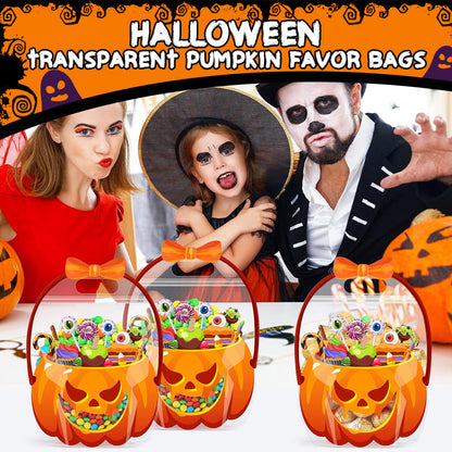 👻Halloween Bestsellers-60%off🎃Halloween Transparent Pumpkin Favor Bags✨Perfect for Party, Trick-or-Treat, Classroom Gifts