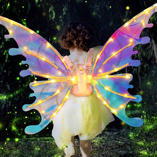 🎄2025 Christmas Hot Sale🎁Rechargeable Electric Fairy Wings with LED Lights and Music🧚♀️