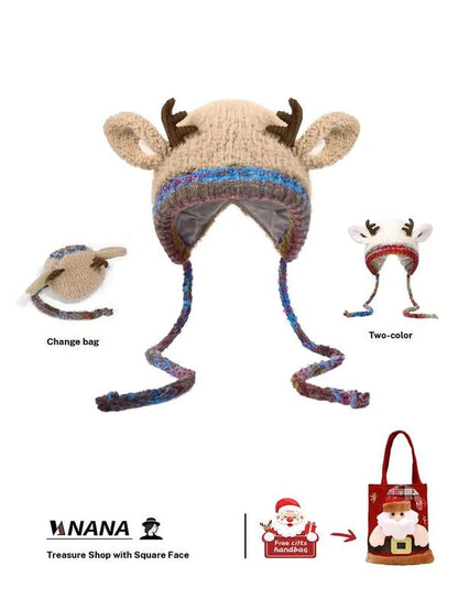 🎁Christmas Gift idea ￡11.99!!  🦌 Creative Antler Hat & Bag 2-in-1 – Practical and Adorable 🎄