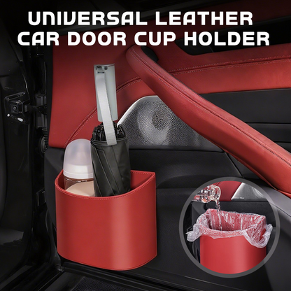 🧺2026 HOT SALE🥳70% OFF! 🚗 Leather Car Door Cup Holder – Wide‑mouth opening, easy reach for drinks & phone. Clip‑on secure fit. PU leather, tough & stylish. 🛡️✨