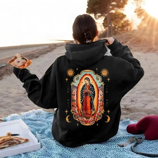 🎁NEW YEAR SALE 50% OFF🎁❤️‍🔥Unisex Oversized Guadalupe Graphic Hoodie | Statement of Faith