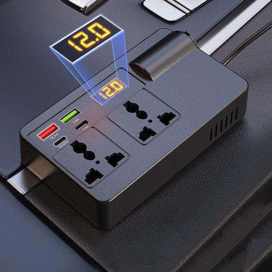 📢LAST DAY SALE 60% OFF⚡50K+ SOLD🔋Portable Car Inverter 12V/24V to 220V with Digital Display