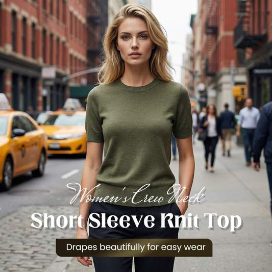 💗LAST DAY SALE 60% OFF⚡50K+ SOLD💕Women's Crew Neck Short Sleeve Knit Top
