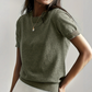 💗LAST DAY SALE 60% OFF⚡50K+ SOLD💕Women's Crew Neck Short Sleeve Knit Top