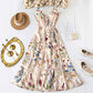 💐Spring Hot Sale 50% OFF!!🌿🌸Plus Size Floral Print Spaghetti Strap Midi Dress
