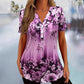 🥳Summer Hot Sale - Up to 70% OFF⚡50K+ SOLD!🎁🔥Women's Elegant Floral Print Short Sleeve Top