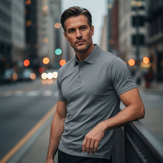 🏆Last Day Special Price ￡12.99!!💐💞50K+ SOLD!👔⚡ 50% OFF! Men's Lapel Tee – Wrinkle‑free, quick‑dry fabric. Tailored fit, 5 colors. Machine washable. 🛡️🕊️