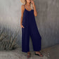 🎁Summer Hot Sale - ONLY ￡12.99!!⏳Loose Sleeveless Wide-Leg Jumpsuit with Pockets - Stretchy & Flowy