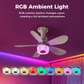 🌀 💗LAST DAY SALE 60% OFF⚡50K+ SOLD💕 3-in-1 Ceiling Fan with Light & Bluetooth – RGB, Quiet, Smart 💡