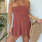 🏆Limited Time Special Price ￡13.99!!✨Women Strapless Tube Dress Summer Beach Ruched Romper