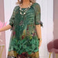 Flower Printed Bat Sleeve Dress