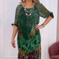 Flower Printed Bat Sleeve Dress