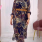 Flower Printed Bat Sleeve Dress