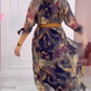 Flower Printed Bat Sleeve Dress