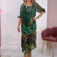 Flower Printed Bat Sleeve Dress
