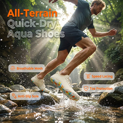 ❄️Summer cool-down deal: 70% OFF⚡50K+ SOLD!❄️Quick-Dry Aqua Shoes | Anti-Slip Water Shoes with Elastic Laces | Breathable Mesh Beach & Trail Footwear