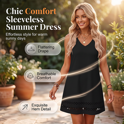 ⌛Limited-Time  70% OFF⚡Women's Casual Sleeveless V-Neck Dress