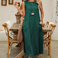 🏆Surprise Price: Only £14.99!!🔥🌿Women's Sleeveless Round Neck Casual Dress Loose Fit Linen-Look Maxi Dress with Pockets