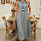🏆Surprise Price: Only £14.99!!🔥🌿Women's Sleeveless Round Neck Casual Dress Loose Fit Linen-Look Maxi Dress with Pockets