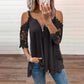 💃2026 Summer New Arrival 50% OFF💥Women's Lace Cold Shoulder Top with Zipper