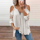 💃2026 Summer New Arrival 50% OFF💥Women's Lace Cold Shoulder Top with Zipper
