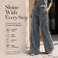 🛍️🔥Last Day 70% OFF⚡50K+ SOLD!👖Women's Sequin Sparkle Elastic Waist Straight-Leg Pants