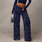 🛍️🔥Last Day 70% OFF⚡50K+ SOLD!👖Women's Sequin Sparkle Elastic Waist Straight-Leg Pants