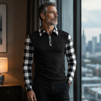👔LAST DAY SALE 60% OFF⚡50K+ SOLD👔 Men's Casual Long Sleeve Half-Zip Shirt