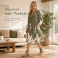 👗Autumn’s Sale 50% OFF🧥Women’s Dandelion Leaf Print Midi Dress, 🌼Long Puff Sleeve|V-Neck|Loose 🏮