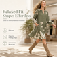 👗Autumn’s Sale 50% OFF🧥Women’s Dandelion Leaf Print Midi Dress, 🌼Long Puff Sleeve|V-Neck|Loose 🏮