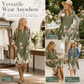 👗Autumn’s Sale 50% OFF🧥Women’s Dandelion Leaf Print Midi Dress, 🌼Long Puff Sleeve|V-Neck|Loose 🏮