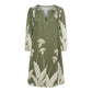 👗Autumn’s Sale 50% OFF🧥Women’s Dandelion Leaf Print Midi Dress, 🌼Long Puff Sleeve|V-Neck|Loose 🏮